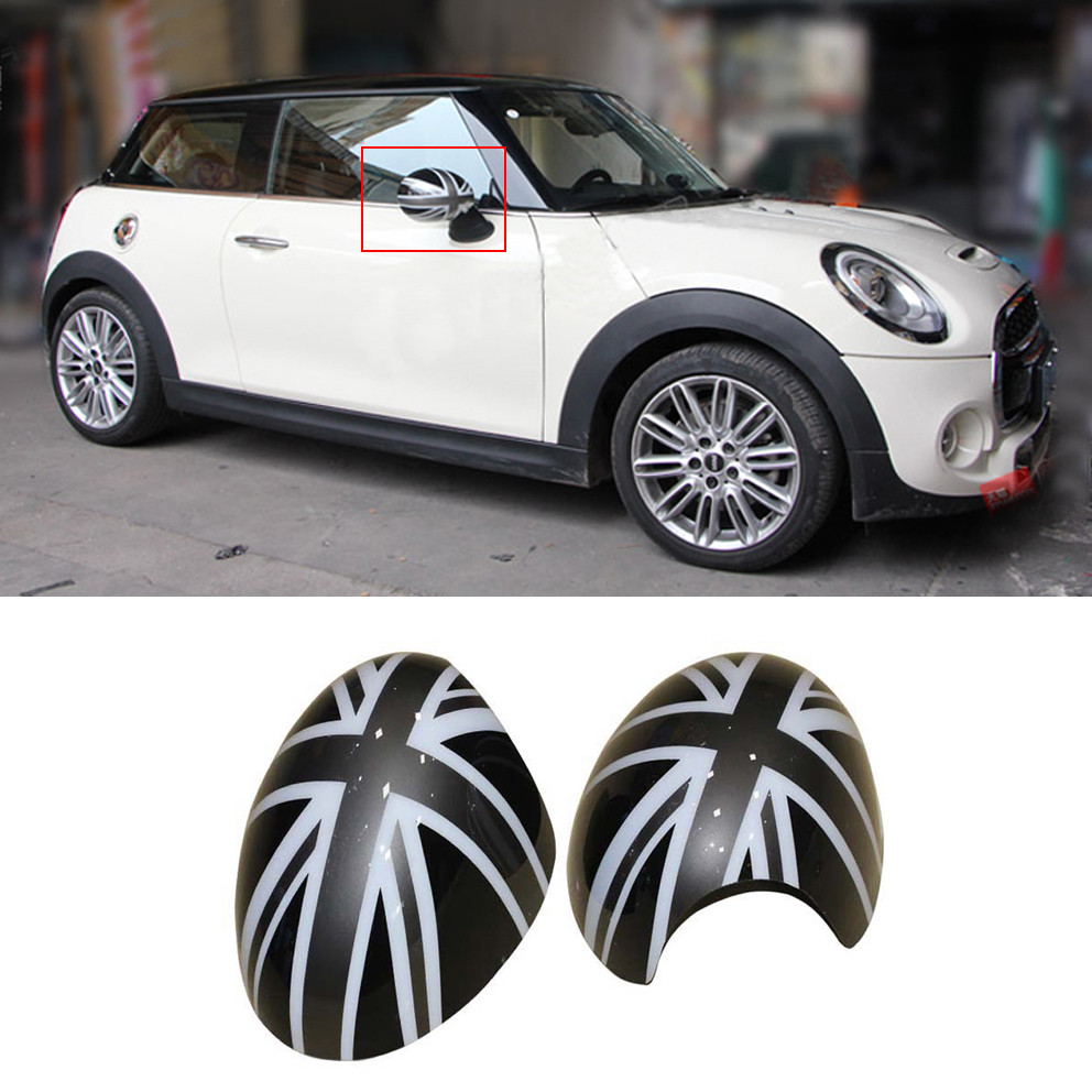 For MINI Cooper R55 R56 R57 R60 R61 Black Jack Side Mirror Cover Cap Manual Fold