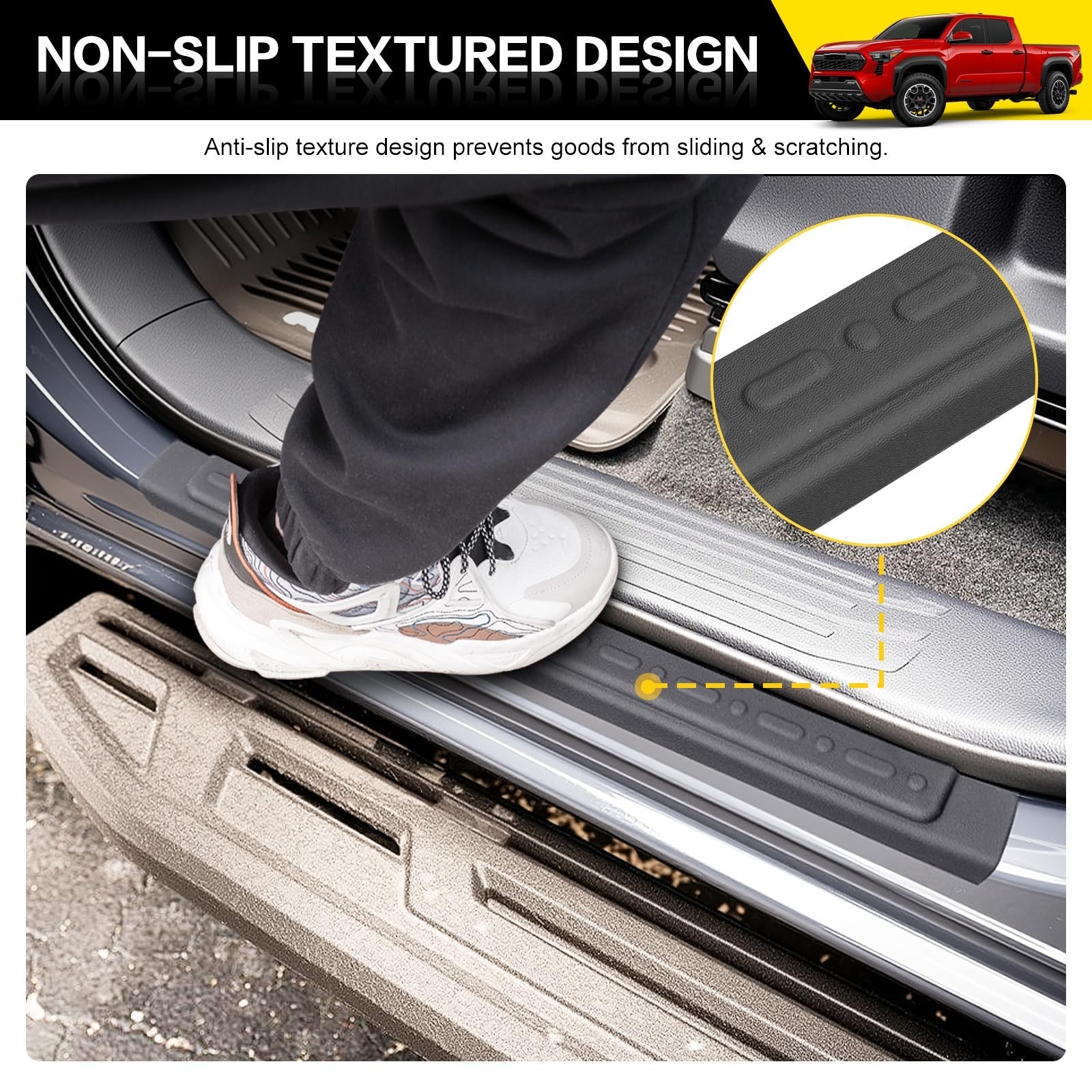 Door Sill Guards for Tacoma 2024-2026 | TPE Entry Protector Kit | 4Pcs Set
