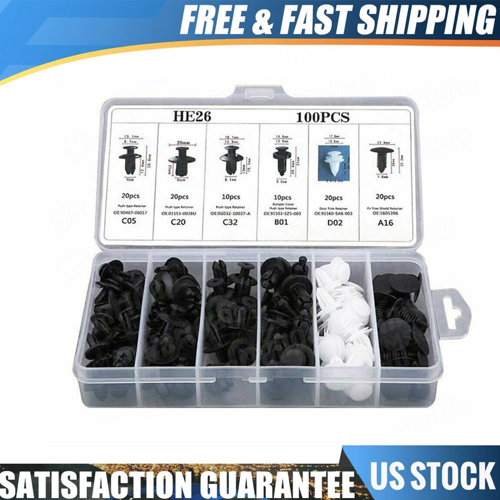 Clip Push Pin Rivet Bumper Door Trim Panel Retainer Fastener 6 Sizes for car