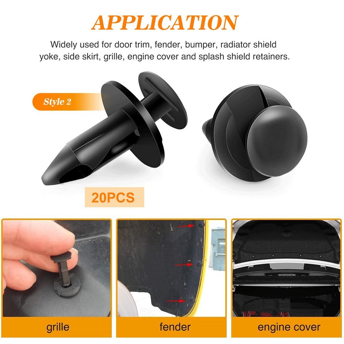 240PCS ✅Car Retainer Auto Fasteners Body Plastic Trim Clips Pin Rivet Bumper Kit