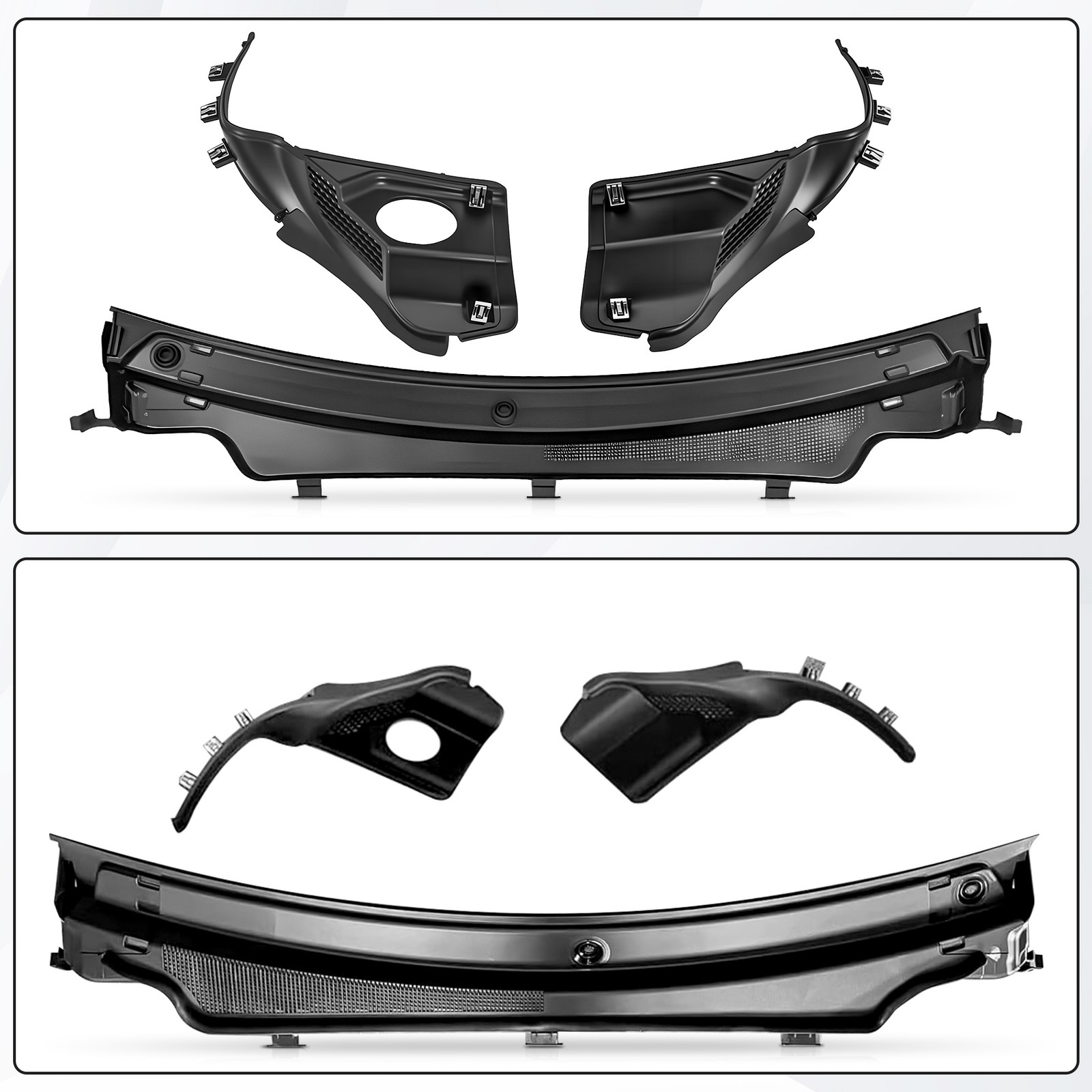 Windshield Window Wiper Grille Cowl Panels Kit For Jeep Grand Cherokee 16-23