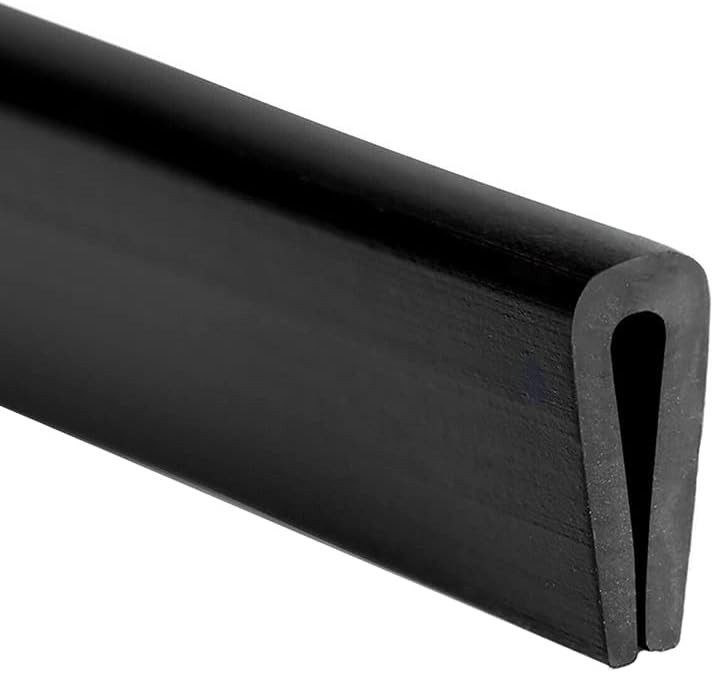 Rubber Edge Trim Black, U Channel PVC Plastic, Metal Sharp 26 Feet, Black