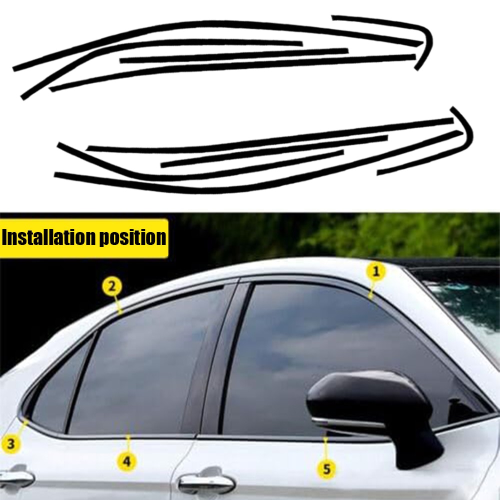 Glossy Black Chrome Delete Blackout Car Trim Window For 2018-2024 Toyota Camry
