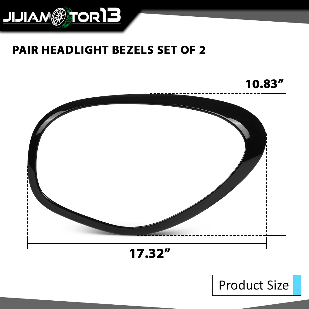 Pair Headlight Bezels Trim Ring Left Right Side Fit For Mini Cooper 2011-2016