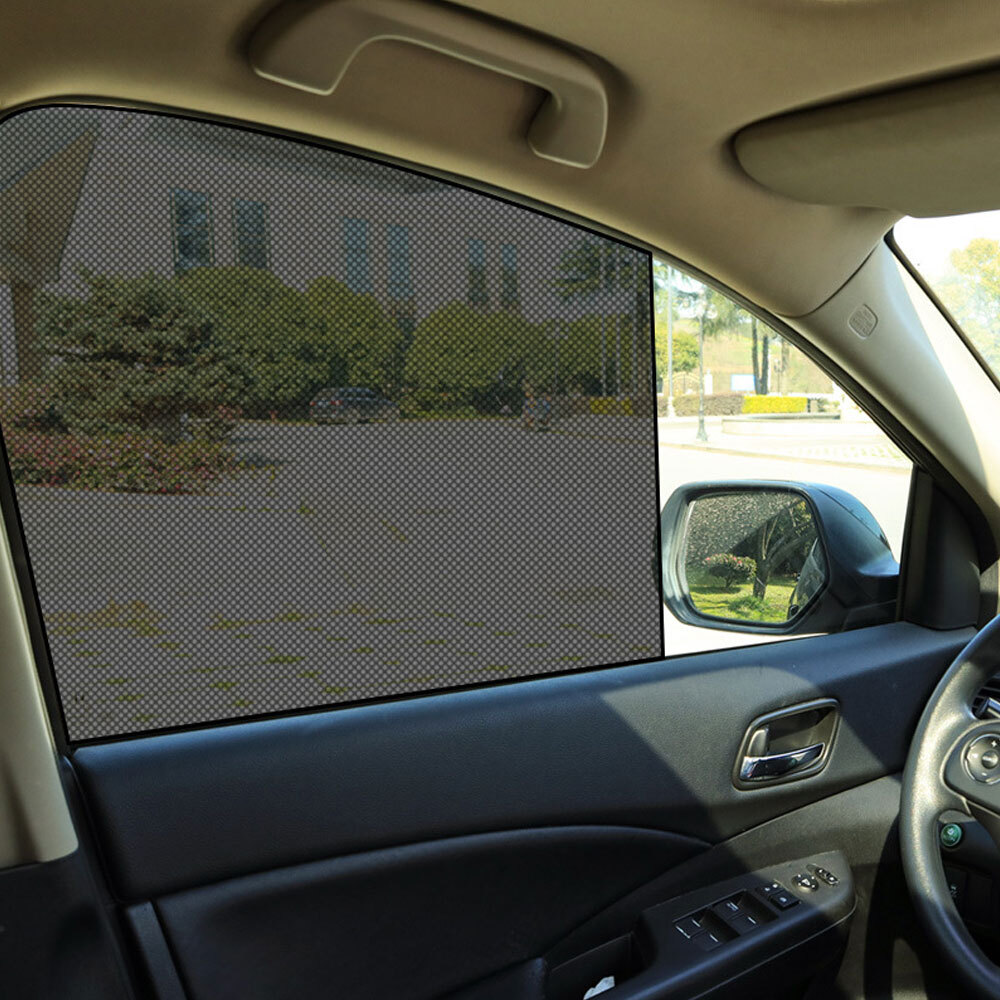 2pcs Car Side Window Mesh Film Windshield Net Sun Shade Stickers UV Protection