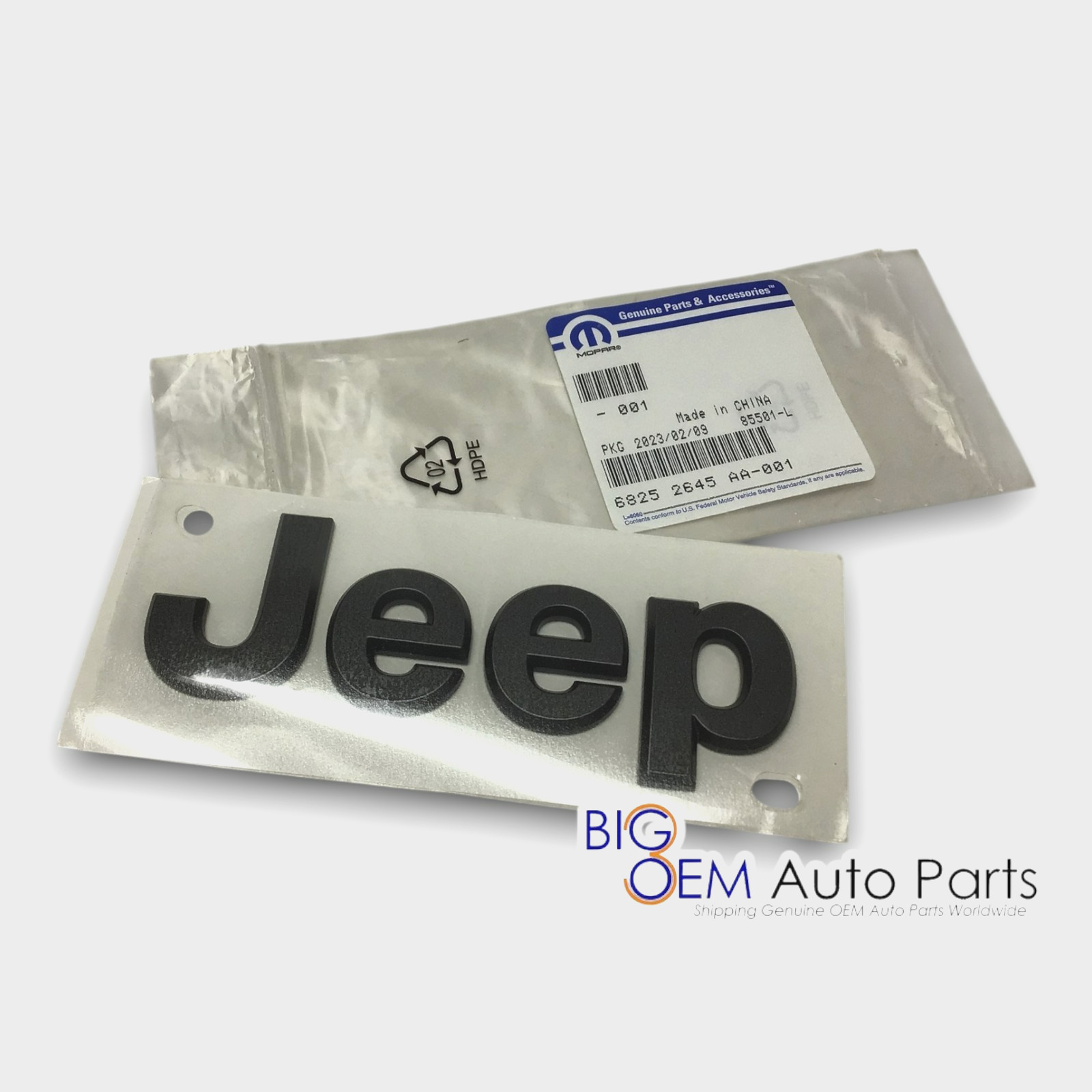 new OEM 2017 – 2026 Jeep Compass Front Hood gray Nameplate Emblem 68252645AA
