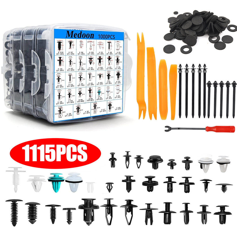 1115 Pcs Car Retainer Clips Auto Fasteners Push Trim Clips Pin Rivet Bumper Kit