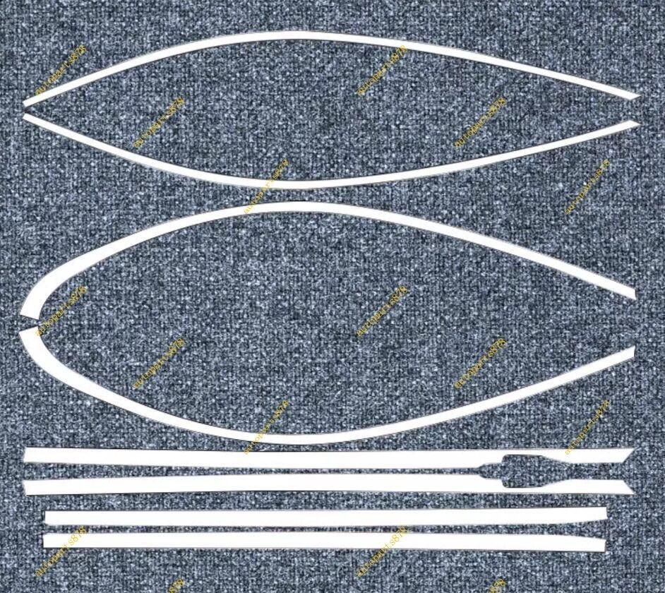 8X For Benz E-Class 2017-2023 4-Door Silver Steel Car Window Molding Strip Trim