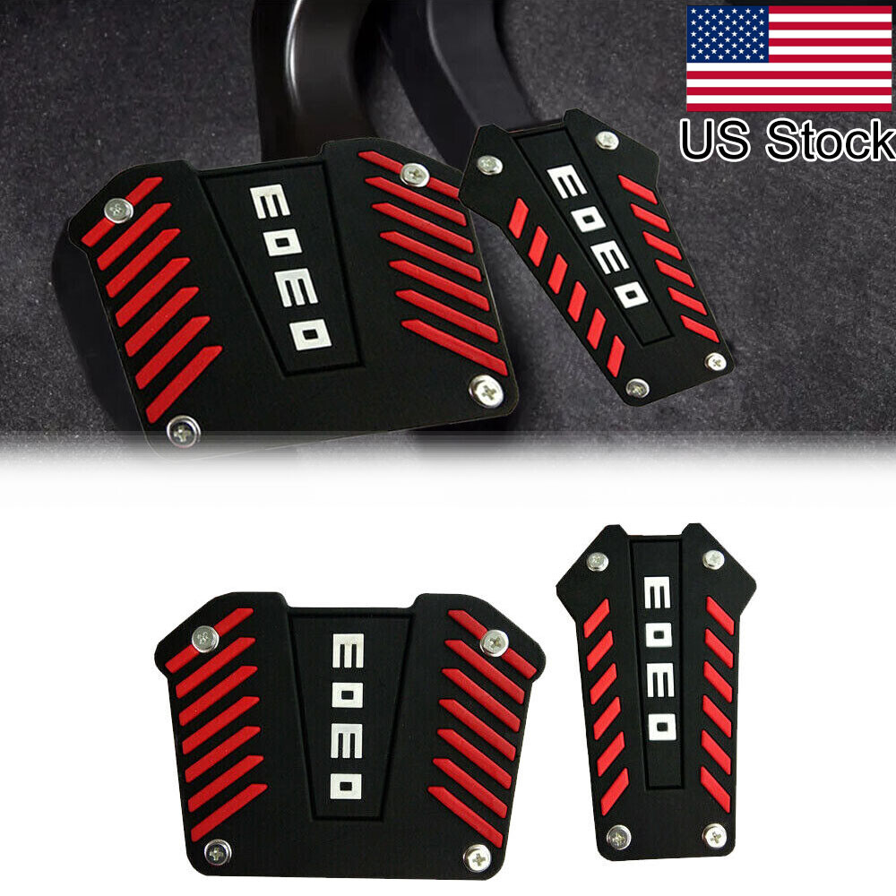 Black MOMO Style Non-Slip Pedal Cover Trim For Automatic Transmission Universal