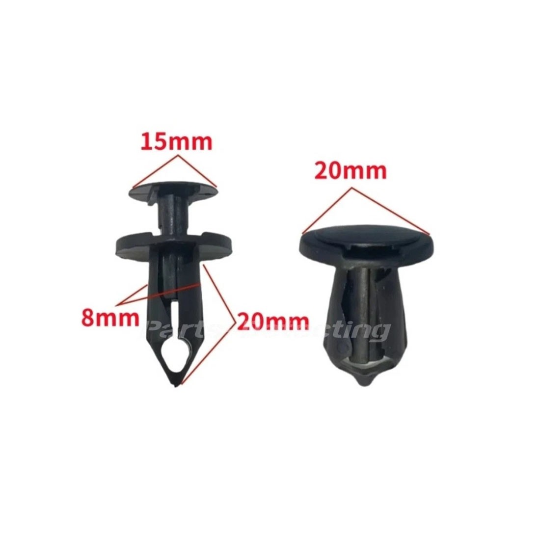 USA 100X 8mm Bumper Clips Retainer Auto Car Plastic Rivets Fastener Fender Push