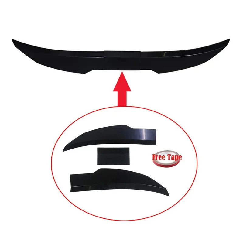 Universal 3pcs Tail Rear Wing Spoiler 46.06-50.0inch Adjustable DIY Refit Boot
