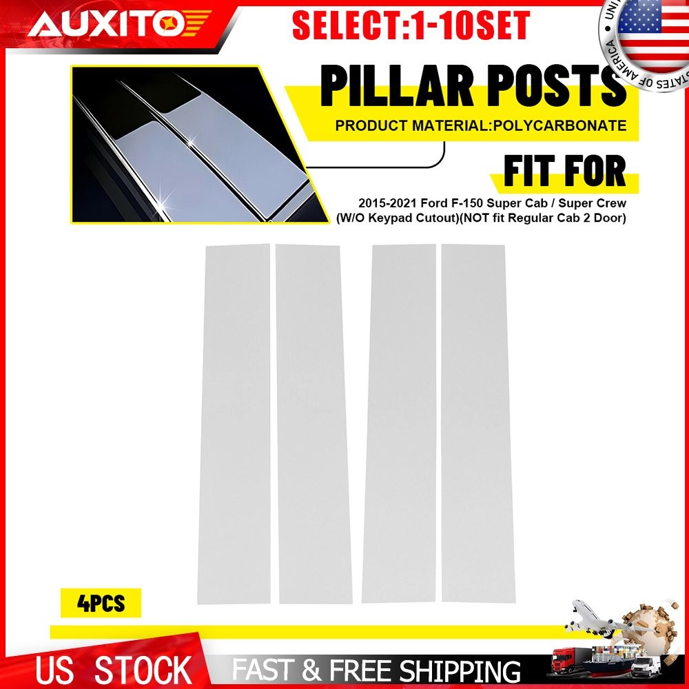 B Pillar Post Cover Trim Kit For Ford F150 2015-2021 SuperCab SuperCrew 4-40X