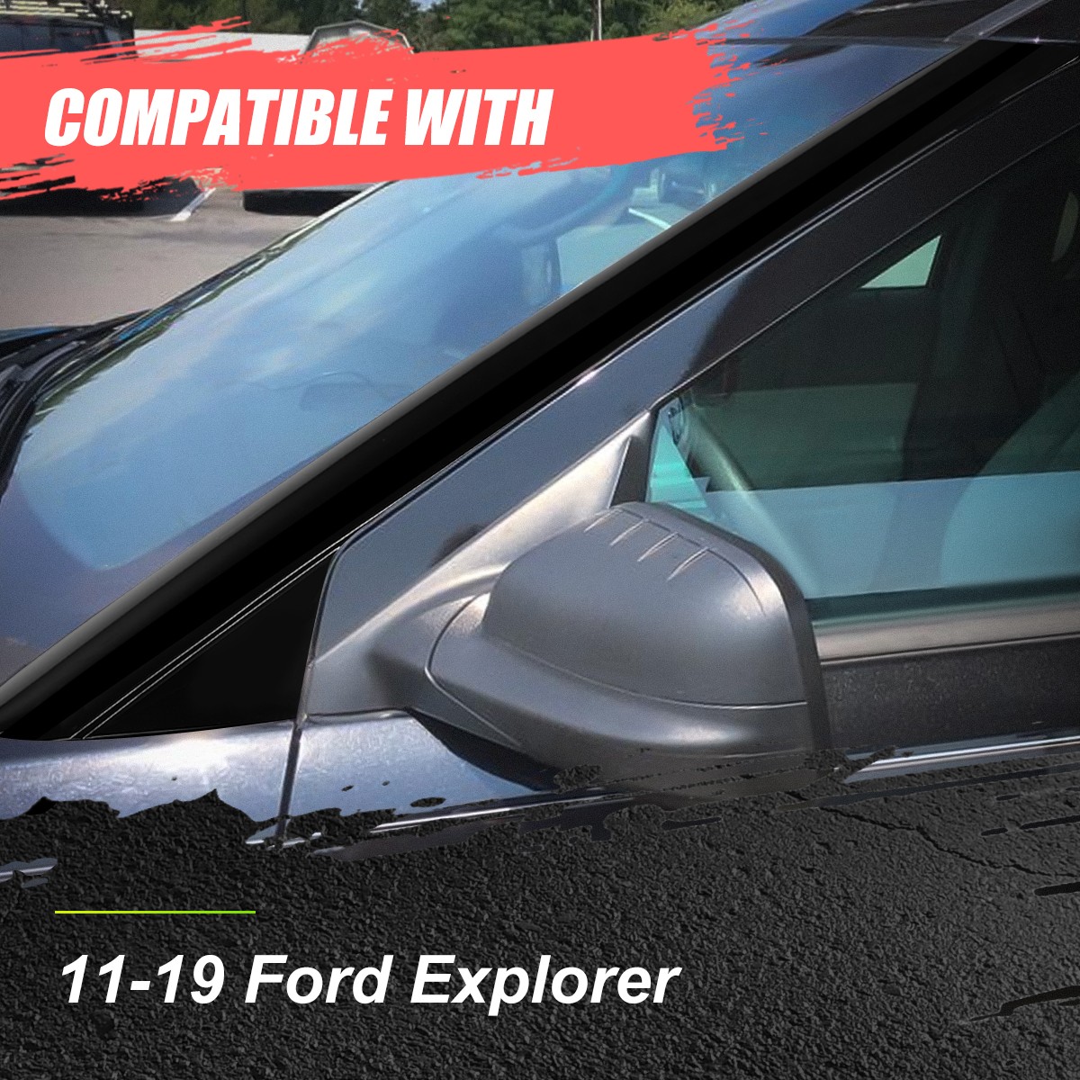 Factory Style Windshield Pillar Cover Panel for Ford Explorer 11-19 Black Pair