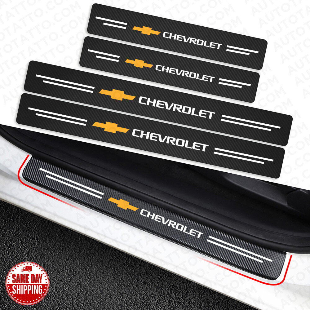 4x Universal Car Door Plate Sill Scuff Anti Scratch 3D Decal Sticker Protector
