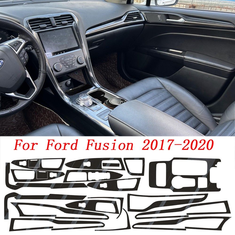 For Ford Fusion 2017-2020 5D Carbon Fiber Sticker Inner Panel Trim Decals