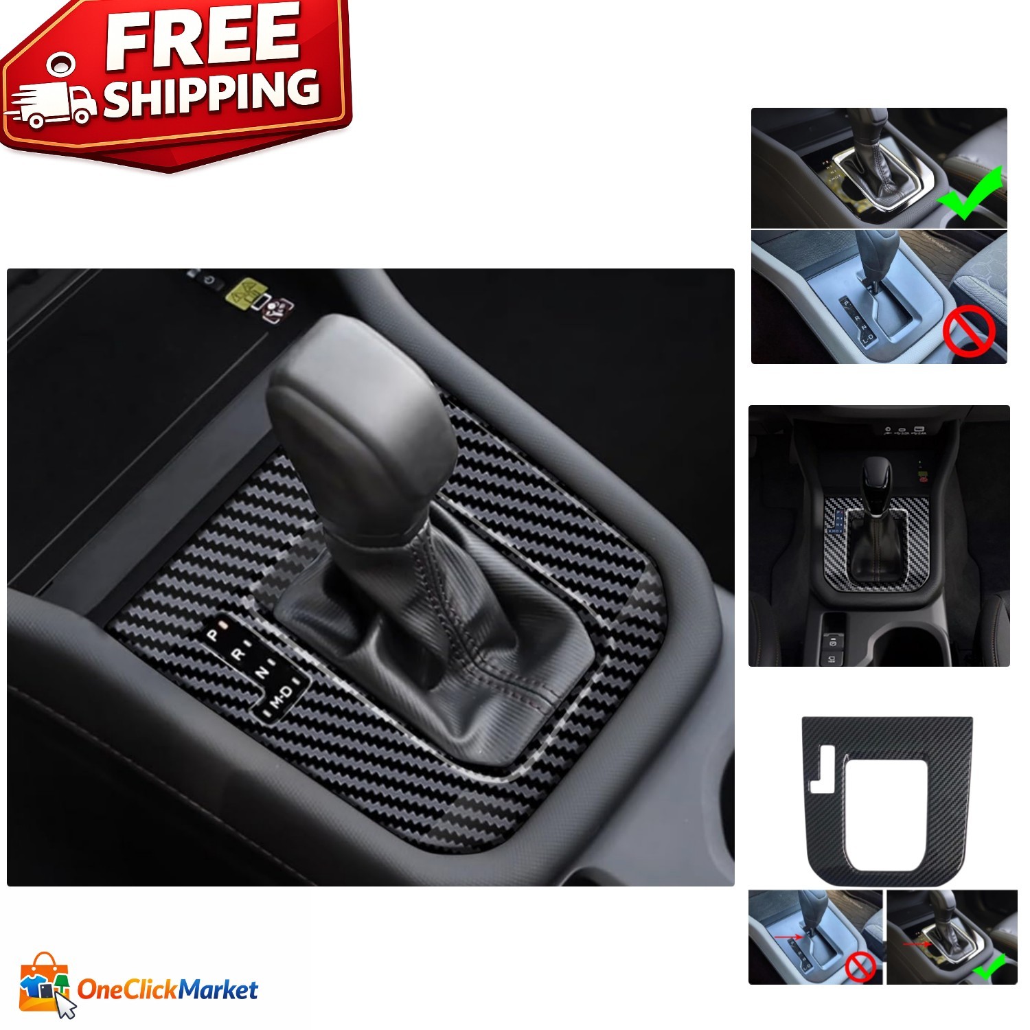 Carbon Fiber Color Gear Shift Cover for 2025 Subaru Forester Accessories
