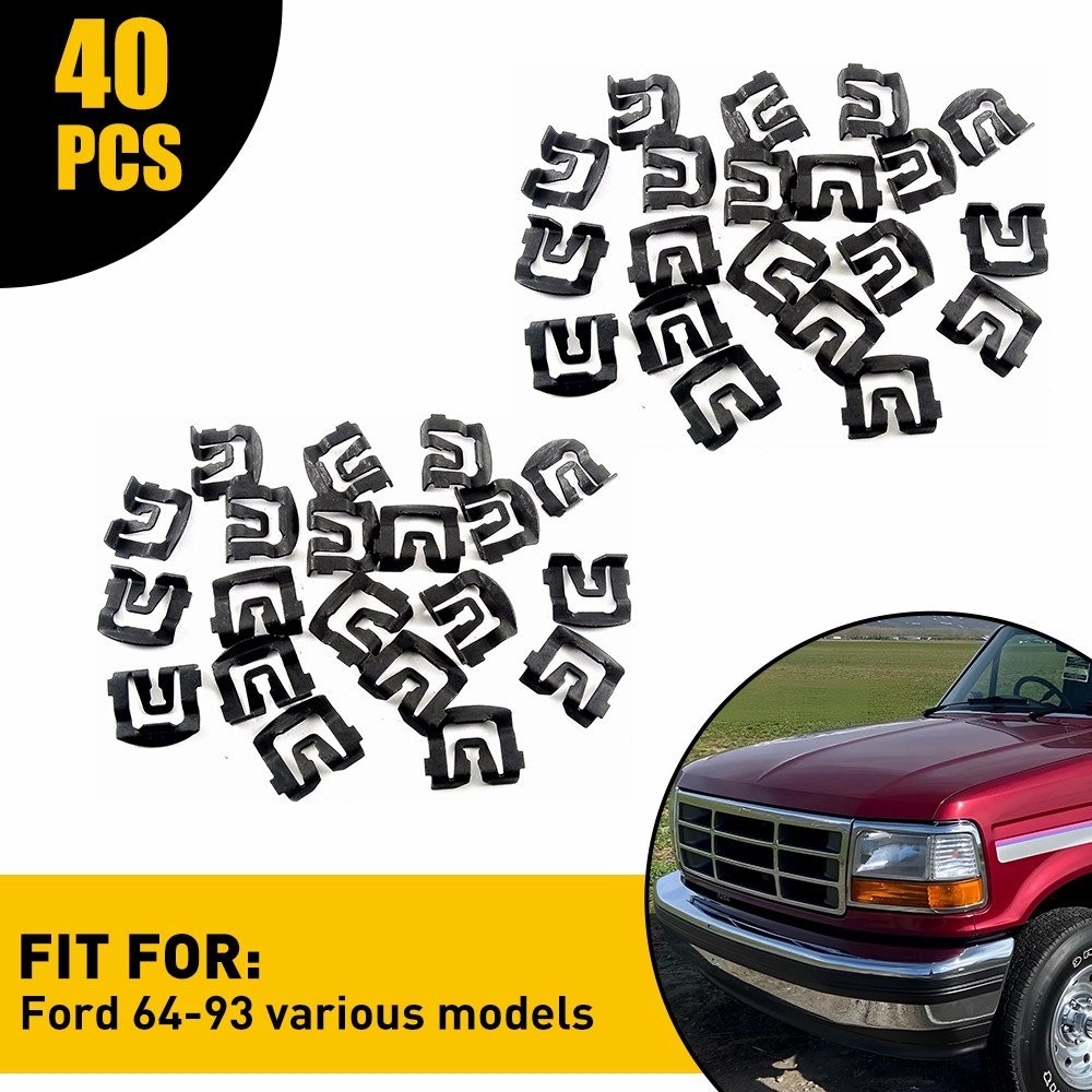 For Ford F100 F350 F150 F250 Windshield Trim Molding Clips- 40 clips EKK