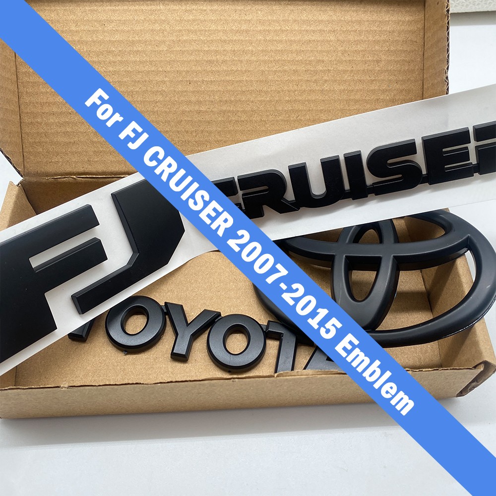 3D Black Tailgate Badges For FJ CRUISER 2007-2015 Rear Door Emblems Nameplates