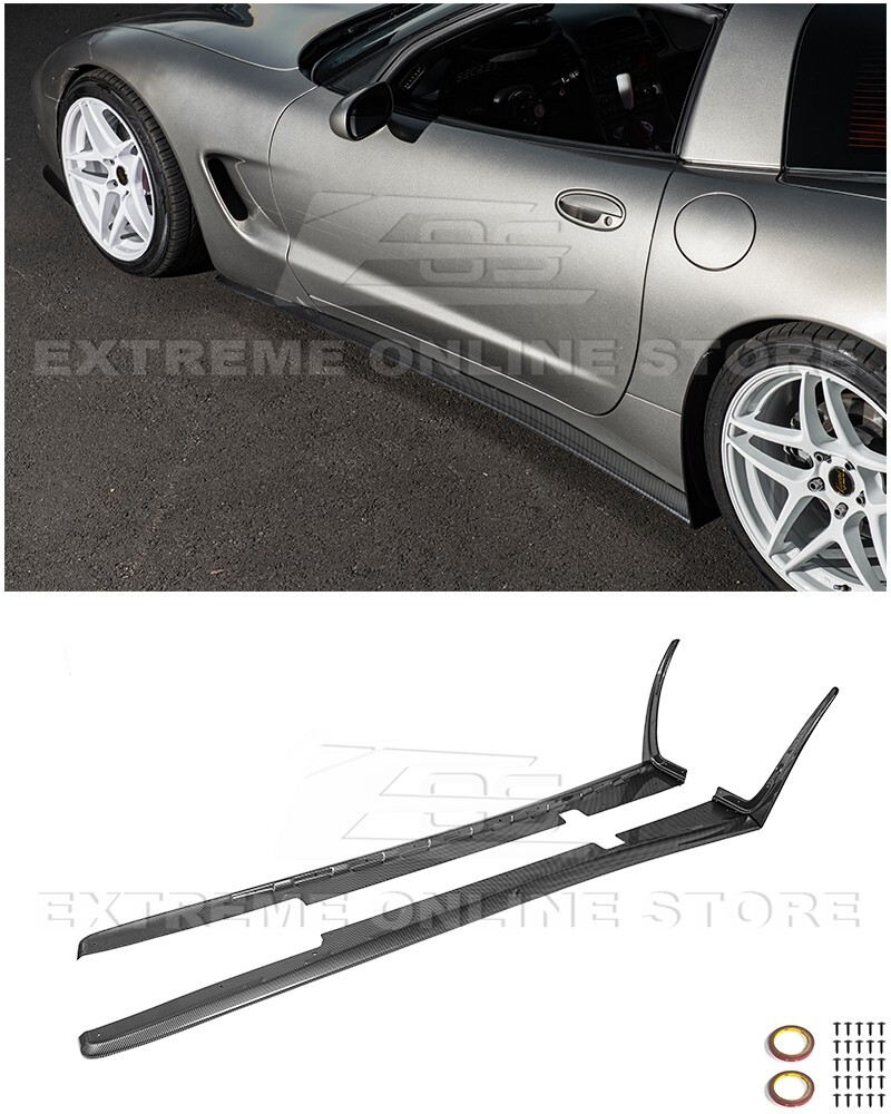 For 97-04 Corvette C5 | ZR1 Style Hydro-Dipped Carbon Fiber Side Skirts Panel