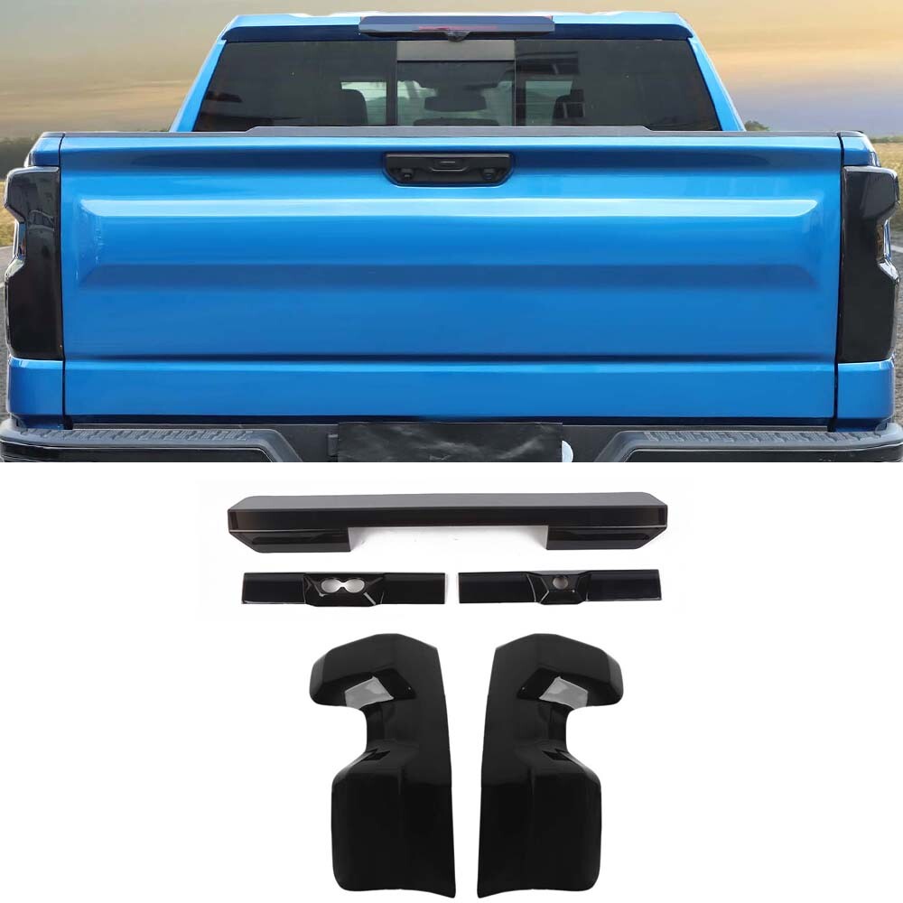 5Pcs Taillight & 3rd Brake Light Lamp Guard Cover Trim For Chevy Silverado 2022+