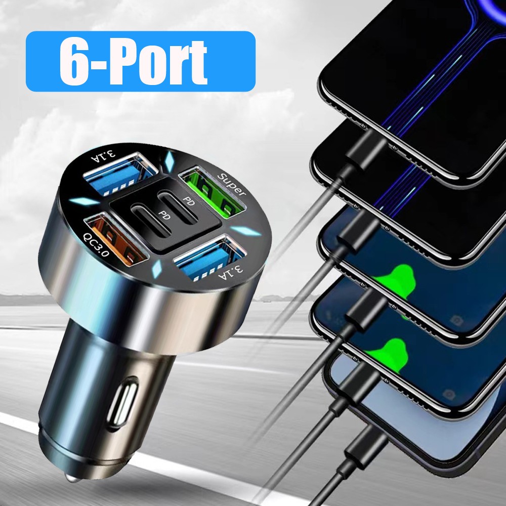 4 USB Port Fast Car Charger Adapter for iPhone Samsung Android Phone Accessories