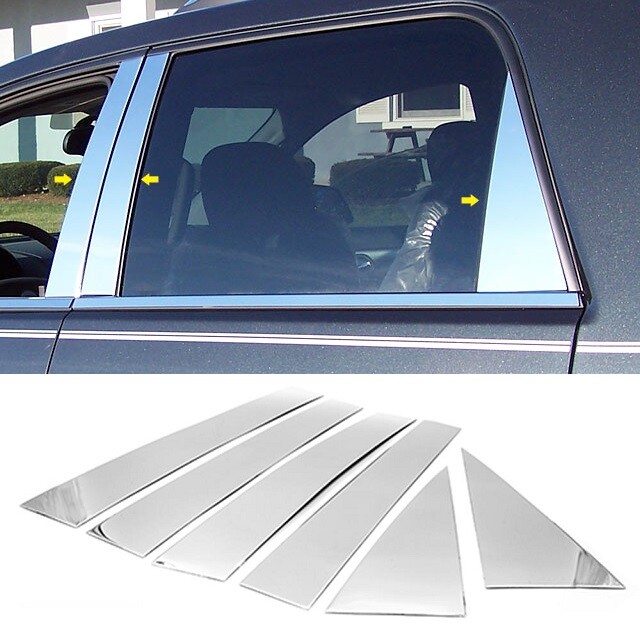 For 2007-2016 GMC Acadia 6PCS Stainless Steel Chrome Pillar Post Trim Covers
